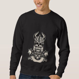 Womens Bearded Viking Skull Warrior Scandinavia Va Sweatshirt
