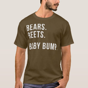 Womens Bears Beets Baby Bump Funny Pregnancy Annou T-Shirt