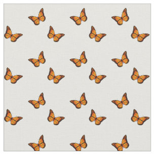 Women's Beautiful Orange Butterfly On White Fabric