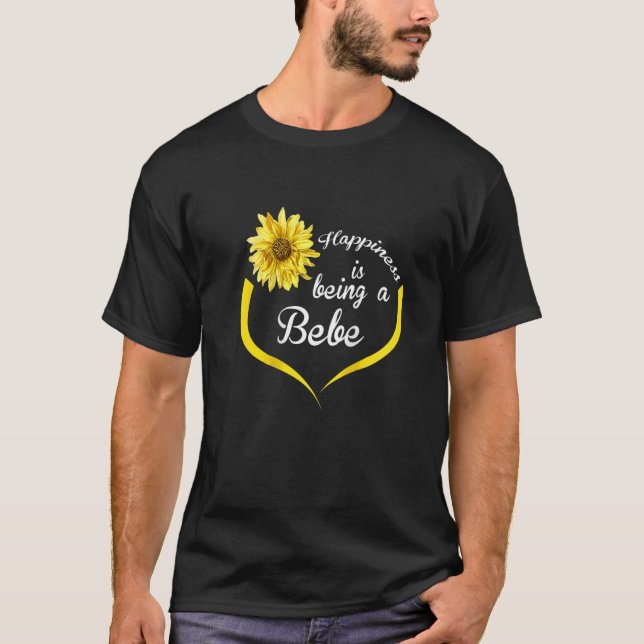 Womens Bebe Happiness Is Being A Bebe Raglan T-Shirt (Front)
