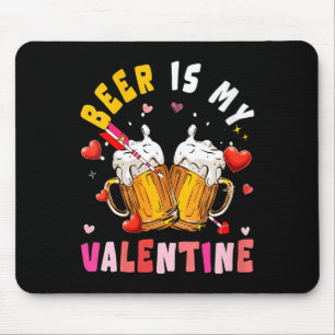 Women's Beer Is My Valentine Hearts Matching Drink Mouse Mat