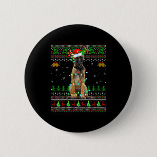 Womens Belgian Malinois Dog Ugly Christmas Sweater 6 Cm Round Badge