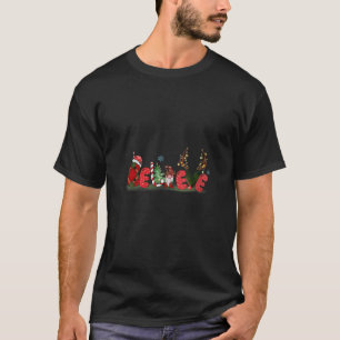 Womens Believe Christmas Gnome Christmas Merry Xma T-Shirt