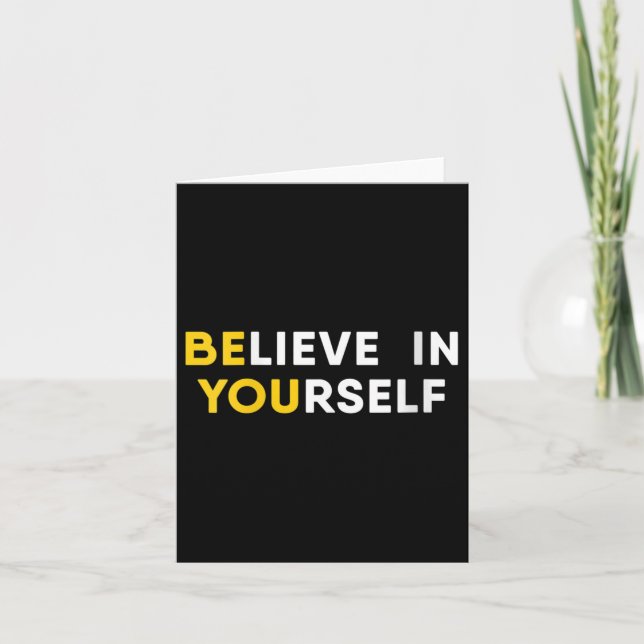 Womens Believe In Yourself Motivation Quote V-neck Card (Front)
