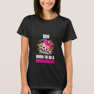 Womens Ben Born To Be A Bookworm Personalised T-Shirt
