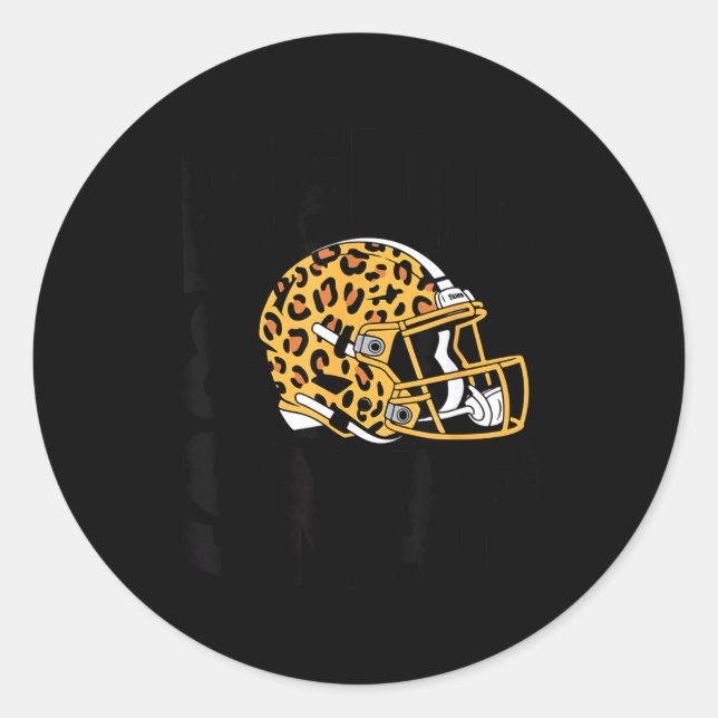 Women's Bend &amp; Snap Leopard Print Helmet Footb Classic Round Sticker (Front)
