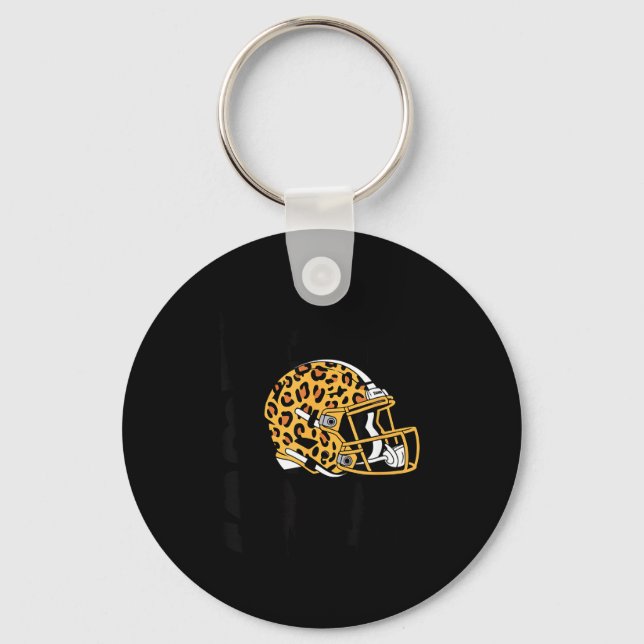 Women's Bend &amp; Snap Leopard Print Helmet Footb Key Ring (Front)