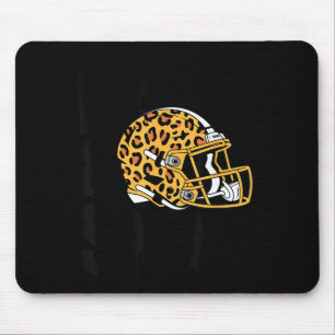 Women's Bend & Snap Leopard Print Helmet Footb Mouse Mat