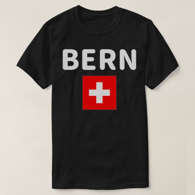 Womens Bern City Switzerland Swiss Flag VNeck  T-Shirt (Design Front)