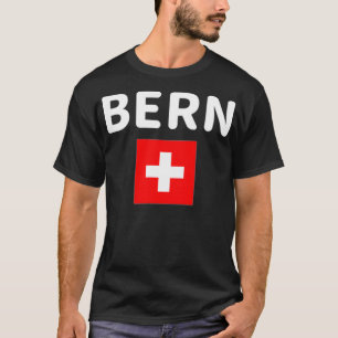 Womens Bern City Switzerland Swiss Flag VNeck T-Shirt
