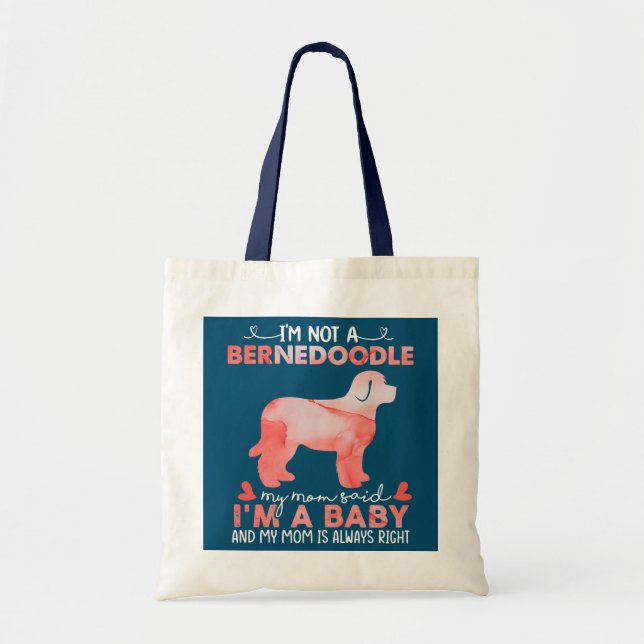 Womens Bernedoodle Mum Baby Funny Bernedoodle Dog Tote Bag (Front)