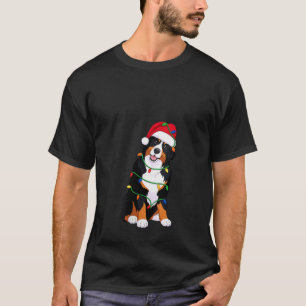 Womens Bernese Mountain Dog Christmas Tree Lights  T-Shirt