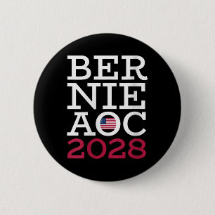 Womens Bernie Aoc 2028 Campaign - Fight Oligarchy 6 Cm Round Badge