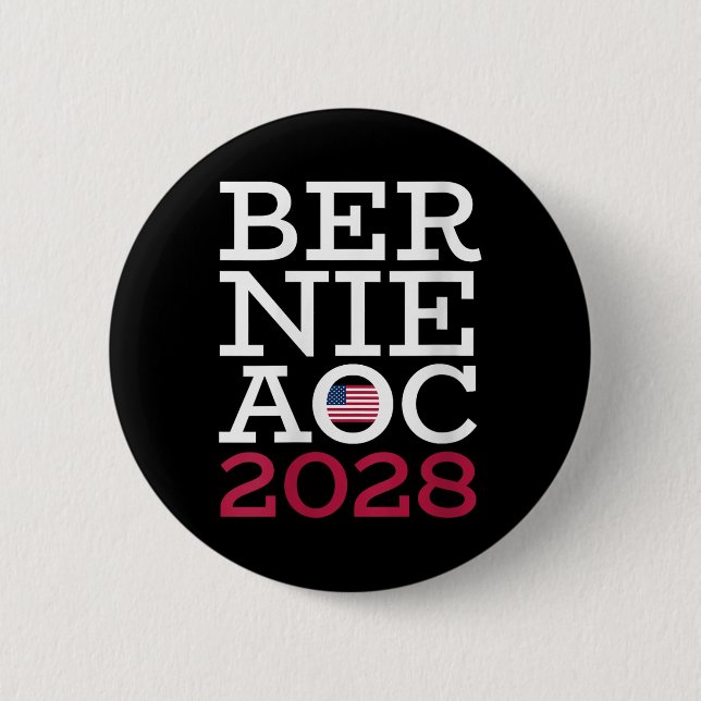 Womens Bernie Aoc 2028 Campaign - Fight Oligarchy  6 Cm Round Badge (Front)