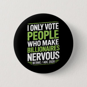 Womens Bernie Sanders And Aoc 2028 For President C 6 Cm Round Badge