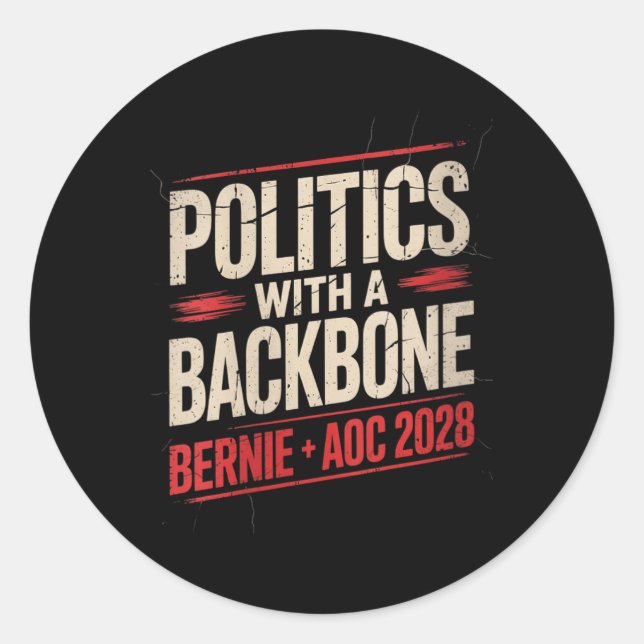 Womens Bernie Sanders And Aoc 2028 For President C Classic Round Sticker (Front)