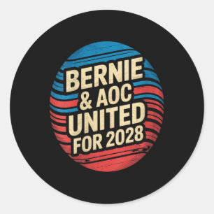 Womens Bernie Sanders And Aoc 2028 For President C Classic Round Sticker