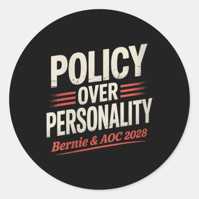 Womens Bernie Sanders And Aoc 2028 For President C Classic Round Sticker (Front)