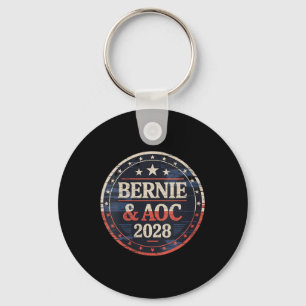 Womens Bernie Sanders And Aoc 2028 For President C Key Ring