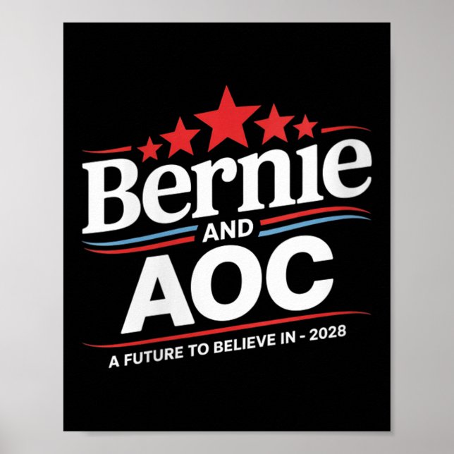 Womens Bernie Sanders And Aoc 2028 For President C Poster (Front)