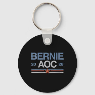 Womens Bernie Sanders And Aoc V-neck  Key Ring