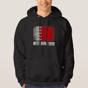 Womens Best Aunt Ever Bahrain Flag Patriotic Mum M Hoodie