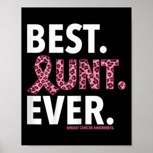 Womens Best Aunt Ever Pink Ribbon Leopard Breast C Poster