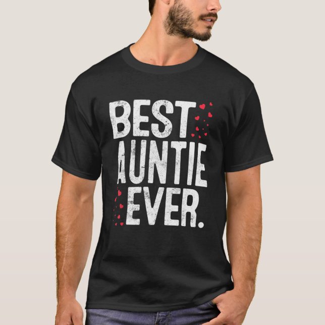 Womens Best Auntie Ever Cute Auntie Lover Valentin T-Shirt (Front)
