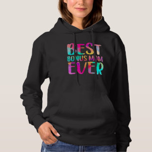 Womens Best Bonus Mum Ever Colourful Mother's Day Hoodie