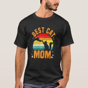 Womens Best Cat Mom Ever Cat Mum Cats Father Vinta T-Shirt