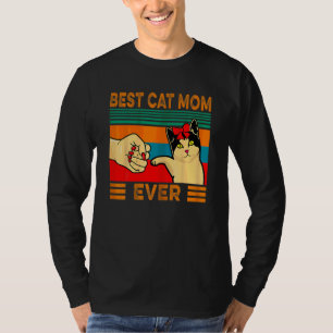 Womens Best Cat Mum Ever Quote Cat Mum Cool Fist T-Shirt