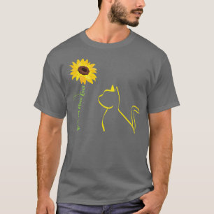 Womens Best Cat Mum Ever Sunflower Floral Branch C T-Shirt