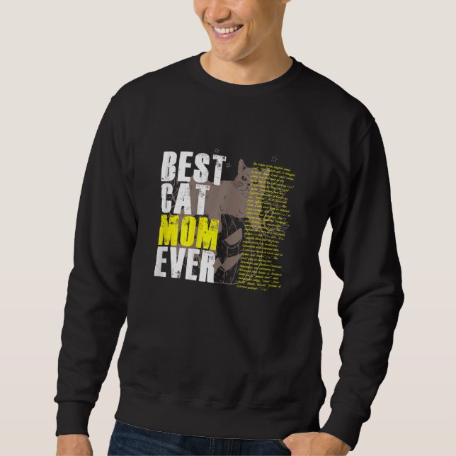 Womens Best Cat Mum Ever Sweatshirt (Front)