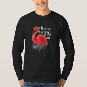 Womens Best Daughter In Law Ever Pink Flamingo Hib T-Shirt