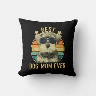 Womens Best Dog Mum Ever Miniature Schnauzer Cushion