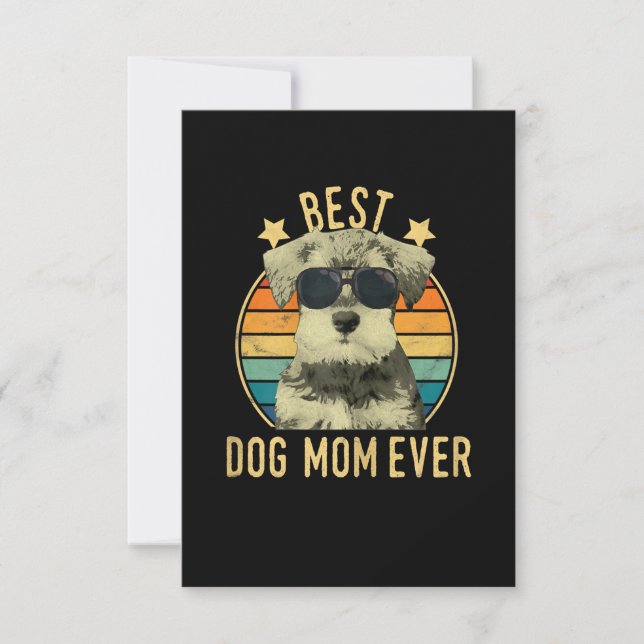 Womens Best Dog Mum Ever Miniature Schnauzer RSVP Card (Front)