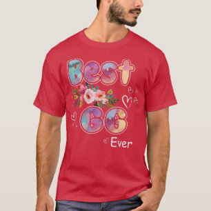Womens Best GG Ever Floral Decoration Grandma T-Shirt