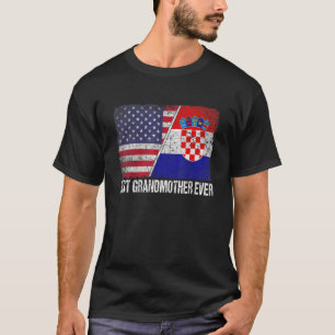 Womens Best Grandmother Ever Croatia Flag Patrioti T-Shirt