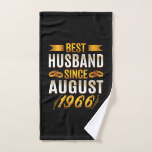 Womens Best Husband Since August 1966 - Funny 54th Hand Towel