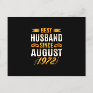 Womens Best Husband Since August 1972 - Funny 48th Announcement Postcard