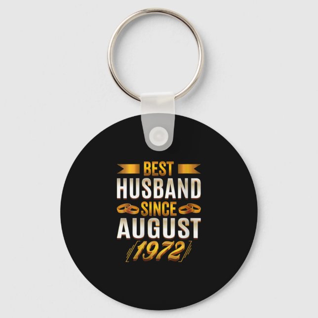 Womens Best Husband Since August 1972 - Funny 48th Key Ring (Front)