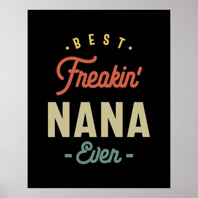 Womens Best Nana Ever Grandma Gift Poster (Front)