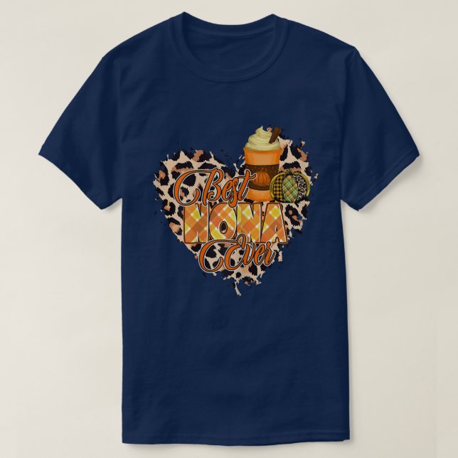 Womens Best Nona ever shirt, autumn heart Nona  T-Shirt (Design Front)