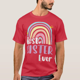 Womens Best Sister Ever Boho Rainbow Funny Mother' T-Shirt
