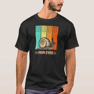 Womens Best Snail Mum Ever Retro Graphic Mama Moth T-Shirt