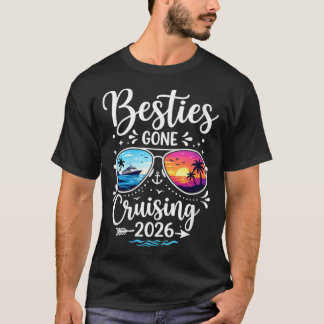 Womens Besties Gone Cruising 2026 Girls Matching T-Shirt