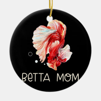 Womens Betta Fish Betta Mum Funny Cute Pet Owner Ceramic Tree Decoration