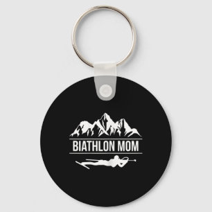 Womens Biathlon Mum Biathlete Skiing Shooting Key Ring
