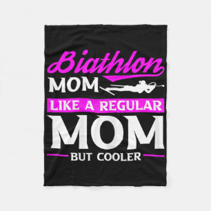 Womens Biathlon Mum Like A Regular Mum But Cooler  Fleece Blanket