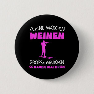 Womens Biathlon Skiing Biathlet Winter Sports Gift 6 Cm Round Badge